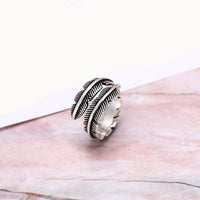 Antique Feather Ring 925 Sterling Silver - Fun Gifts & More