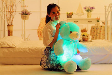 Creative Light Up LED Teddy Bear Stuffed Animals Plush Toy Colorful Glowing Christmas Gift For Kids Pillow - Fun Gifts & More