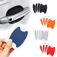 4pcs Set Of Door Stickers Carbon Fiber Scratch-resistant Car Handle Stickers - Fun Gifts & More