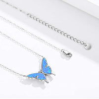 925 Sterling Silver Opal Butterfly Necklace - Fun Gifts & More