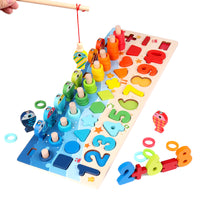 Educational Wooden Toys for Kids Board Math Fishing Count Numbers Matching Digital Shape Match Early Education Toy - Fun Gifts & More