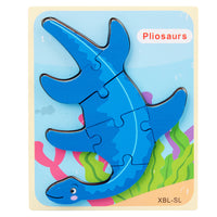 Baby Wooden Cartoon Dinosaur 3D Puzzle Jigsaw for Kids Montessori Early Learning Educational Puzzle Toys - Fun Gifts & More