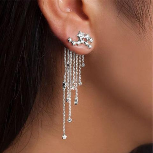 Shining Star Tassel Earrings Back Hanging Exquisite Earrings - Fun Gifts & More