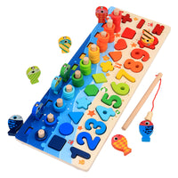 Educational Wooden Toys for Kids Board Math Fishing Count Numbers Matching Digital Shape Match Early Education Toy - Fun Gifts & More