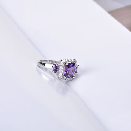 Korean jewelry purple zircon micro-inlay ring - Fun Gifts & More