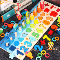 Educational Wooden Toys for Kids Board Math Fishing Count Numbers Matching Digital Shape Match Early Education Toy - Fun Gifts & More