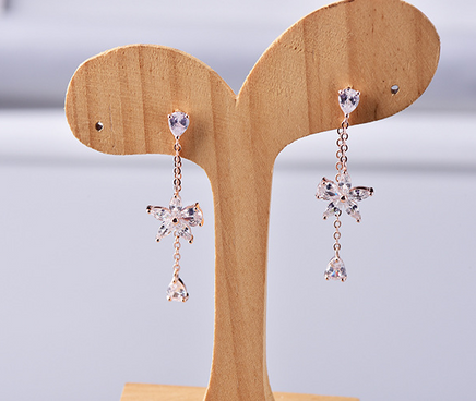 S925 sterling silver flower tassel earrings - Fun Gifts & More