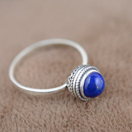 S925 silver lapis lazuli silver ring - Fun Gifts & More