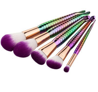 5 mermaid makeup brushes set beauty tools makeup fish type powder brush - Fun Gifts & More