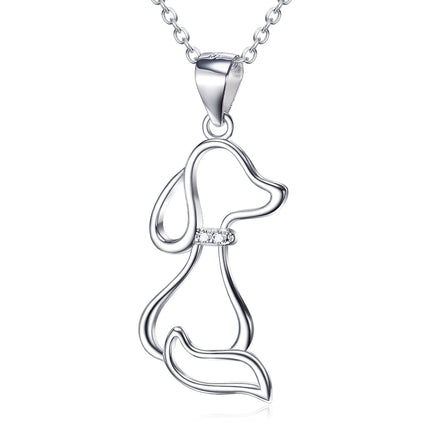 Ladies 925 Sterling Silver Jewelry Dog Necklace - Fun Gifts & More