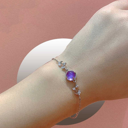 925 Silver Light Luxury Purple Lavender Bracelet - Fun Gifts & More