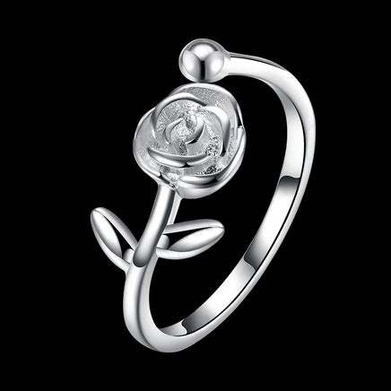 Beautiful rose tail ring sterling silver ring - Fun Gifts & More