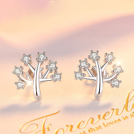 S925 sterling silver Christmas tree earrings - Fun Gifts & More