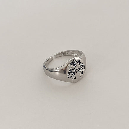 Sterling Silver Element Carved Ring - Fun Gifts & More