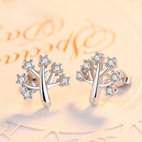 S925 sterling silver Christmas tree earrings - Fun Gifts & More