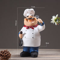 Resin Chef Restaurant Chef Statue Home Kitchen Ornament Figurine Table Decor Welcome - Fun Gifts & More