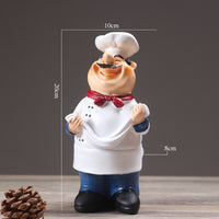 Resin Chef Restaurant Chef Statue Home Kitchen Ornament Figurine Table Decor Welcome - Fun Gifts & More