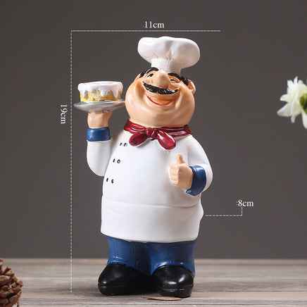 Resin Chef Restaurant Chef Statue Home Kitchen Ornament Figurine Table Decor Welcome - Fun Gifts & More