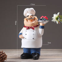 Resin Chef Restaurant Chef Statue Home Kitchen Ornament Figurine Table Decor Welcome - Fun Gifts & More