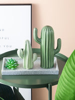 Nordic Style Creative Ceramic Cactus Ornaments Living Room Desktop Decorative Simulation Green Plant Figurine Home Decoration - Fun Gifts & More