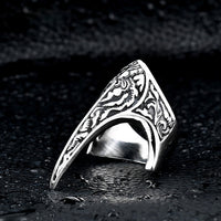 Nordic Amulet Jewelry Titanium Steel Carved Ring Raven Ring - Fun Gifts & More