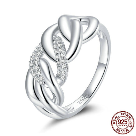 Fashion Interlocking Ring Sterling Silver - Fun Gifts & More