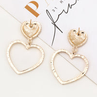 Metal-Sized Heart-Shaped Earrings With Exaggerated Studs Hollow Out Heart Shape - Fun Gifts & More