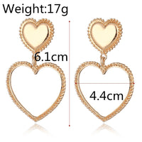 Metal-Sized Heart-Shaped Earrings With Exaggerated Studs Hollow Out Heart Shape - Fun Gifts & More