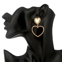 Metal-Sized Heart-Shaped Earrings With Exaggerated Studs Hollow Out Heart Shape - Fun Gifts & More