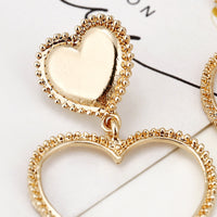 Metal-Sized Heart-Shaped Earrings With Exaggerated Studs Hollow Out Heart Shape - Fun Gifts & More