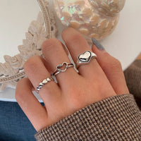 Open S925 Silver Love Hollow Out Ring - Fun Gifts & More