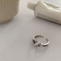 Open S925 Silver Love Hollow Out Ring - Fun Gifts & More