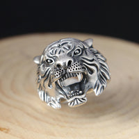 Thai Silver Index Finger Ring Exaggerated White Tiger Ring - Fun Gifts & More