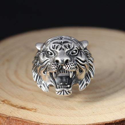 Thai Silver Index Finger Ring Exaggerated White Tiger Ring - Fun Gifts & More