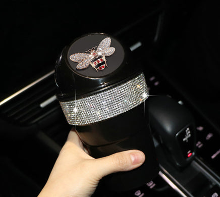 Car Trash Can Creative Swan Diamond Car Multi-function Storage Bucket Car Door Slot Water Cup Storage Bucket - Fun Gifts & More