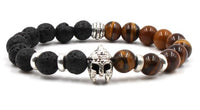 Beaded Bracelet Volcanic Stone Black Lava Marble Tiger Eye - Fun Gifts & More