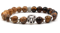 Beaded Bracelet Volcanic Stone Black Lava Marble Tiger Eye - Fun Gifts & More