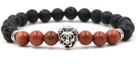 Beaded Bracelet Volcanic Stone Black Lava Marble Tiger Eye - Fun Gifts & More