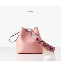 Fashion Leopard Print Bucket Bags For Women Personality Rivet Handbag Python Pattern Strap Shoulder Bags Designer Crossbody Bag - Fun Gifts & More