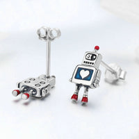 S925 Sterling Silver Robot Earrings - Fun Gifts & More