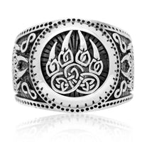 Viking Domineering Bear Claw Ring Nordic Mythology Bear Paw Thai Silver Ring - Fun Gifts & More