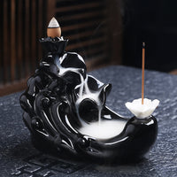 Backflow Incense Burner Sandalwood Incense Burner Aroma Diffuser Black Glaze Ceramic Ornaments Incense Line Incense Inserted Back Into The Incense Burner Tower Incense - Fun Gifts & More