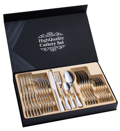 Stainless Steel Cutlery Set 24-Piece Gift Cutlery Steak Cutlery Gift Box - Fun Gifts & More