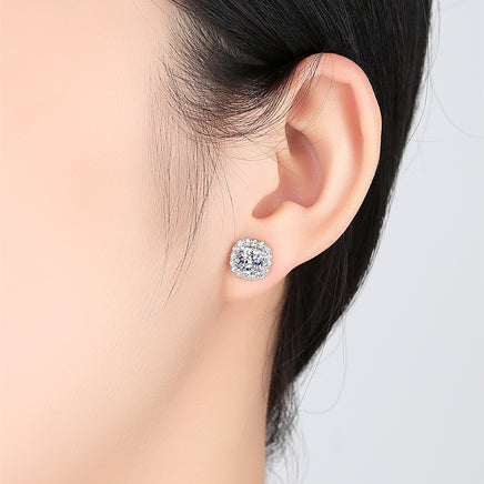 New Earrings S925 Sterling Silver Stud Earrings Hearts & Arrows Earrings - Fun Gifts & More