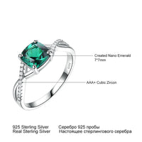 Ladies Emerald Ring Sterling Silver - Fun Gifts & More