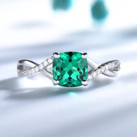 Ladies Emerald Ring Sterling Silver - Fun Gifts & More