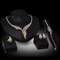 Exaggerated Bridal Gift Female Fashion Jewelry Set Necklace Earrings Ring Bracelet Four-piece Set - Fun Gifts & More