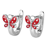 Sterling Silver Diamond Butterfly Earrings Earrings Sterling Silver Women's Children's Earrings - Fun Gifts & More