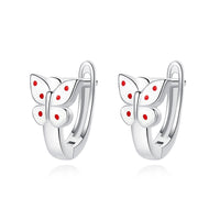 Sterling Silver Diamond Butterfly Earrings Earrings Sterling Silver Women's Children's Earrings - Fun Gifts & More