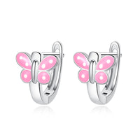 Sterling Silver Diamond Butterfly Earrings Earrings Sterling Silver Women's Children's Earrings - Fun Gifts & More